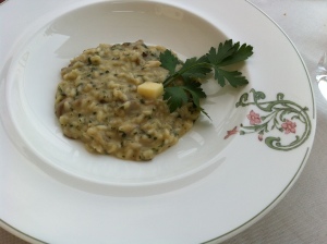 Risotto with porcini mushrooms and cheese from the Conesi valley